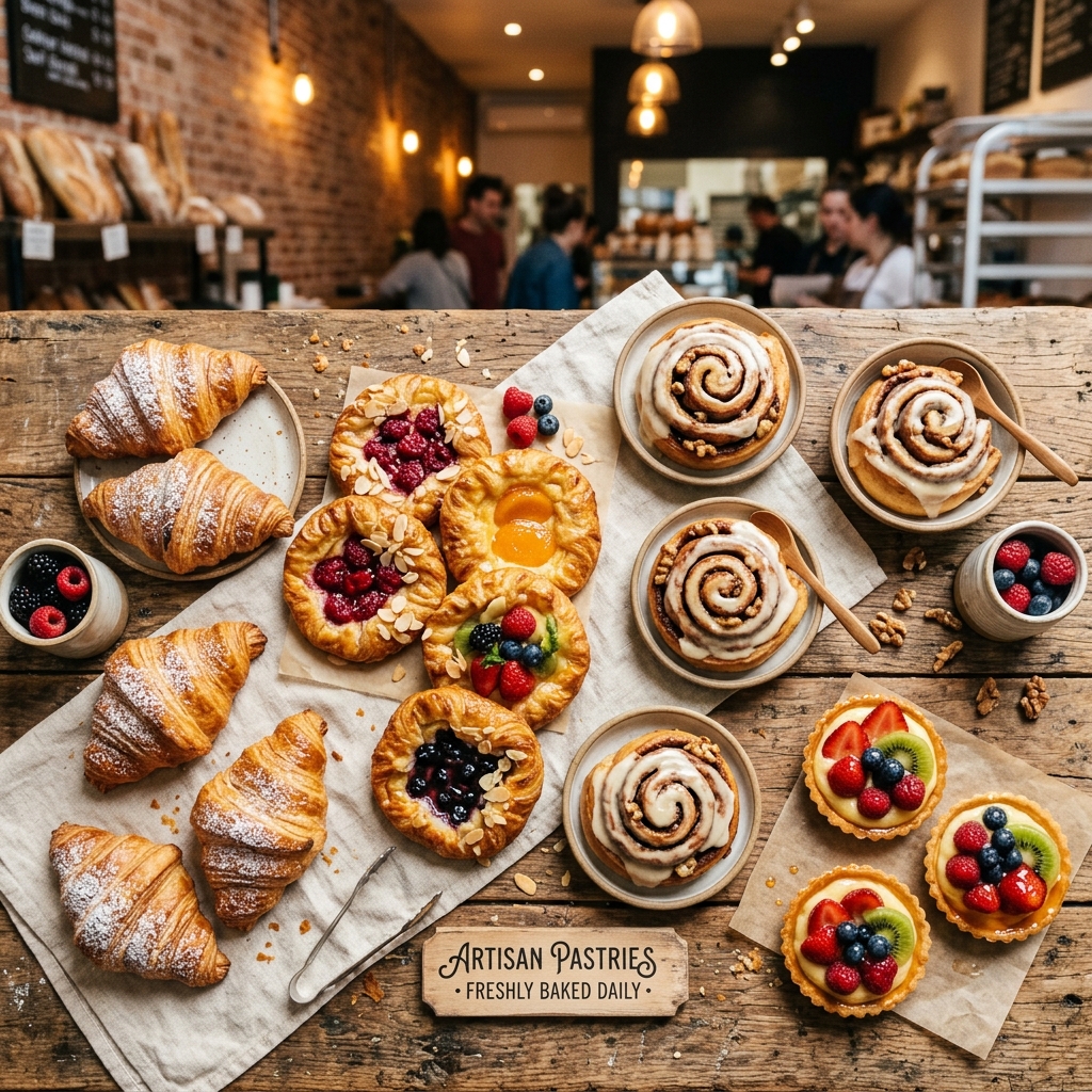 Assorted bakery pastries at BITES